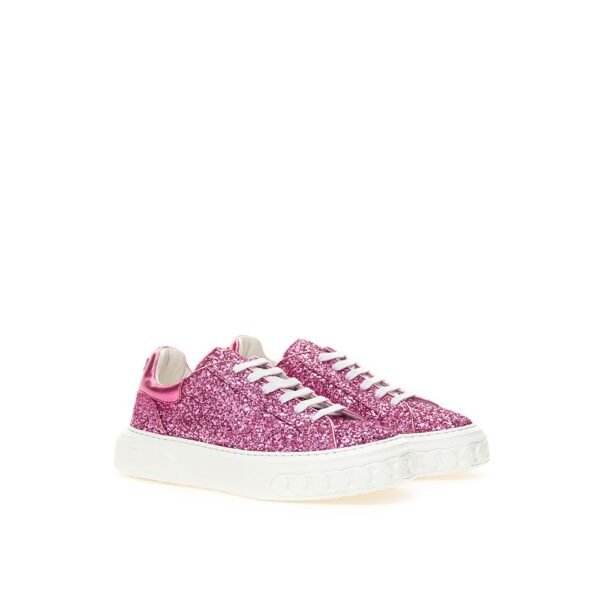 Casadei Fuchsia Elegance Leather Sneakers - Image 2