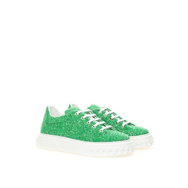 Casadei Emerald Elegance Leather Sneakers - Image 2