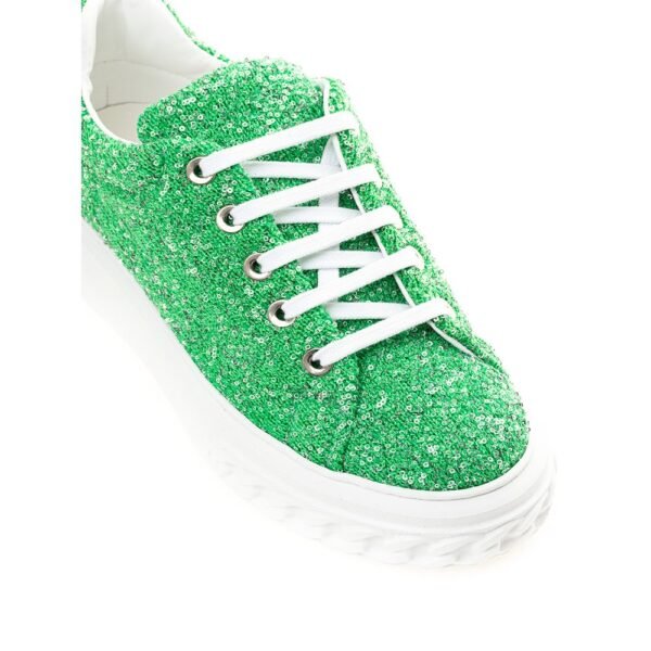 Casadei Emerald Elegance Leather Sneakers - Image 4