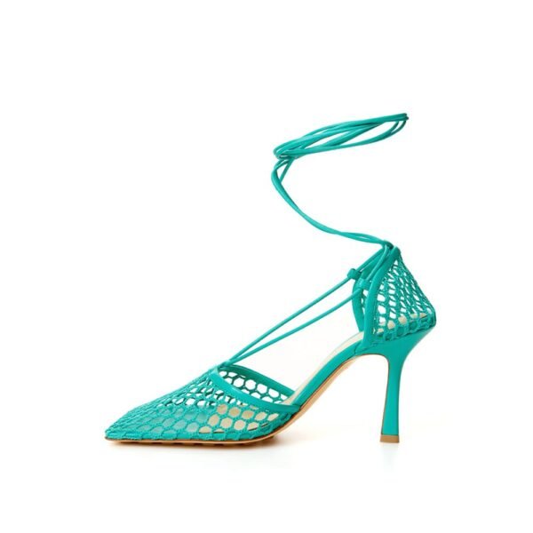 Bottega Veneta Green Cotton Leather Sandal - Image 2