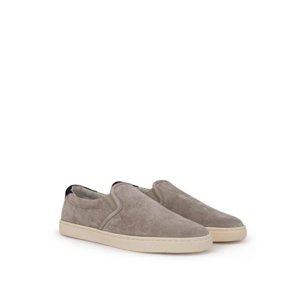 Brunello Cucinelli Gray Leather Sneaker - Image 2