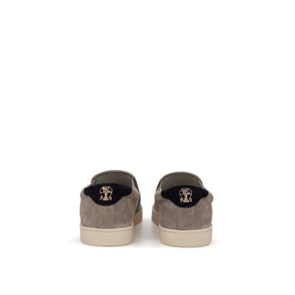 Brunello Cucinelli Gray Leather Sneaker - Image 3