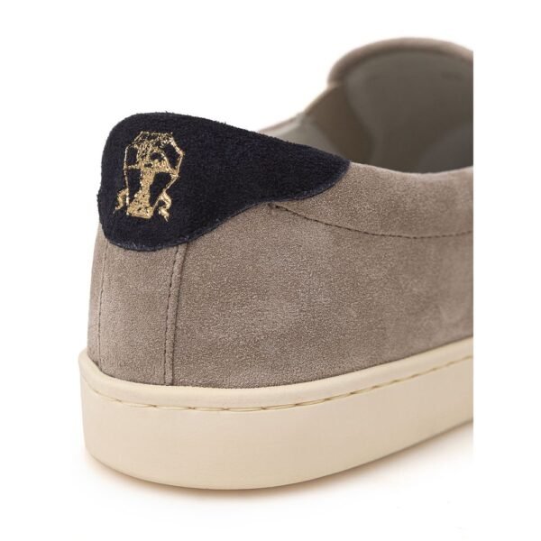 Brunello Cucinelli Gray Leather Sneaker - Image 4