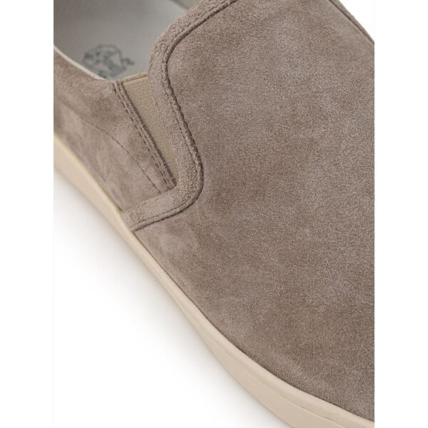 Brunello Cucinelli Gray Leather Sneaker - Image 5