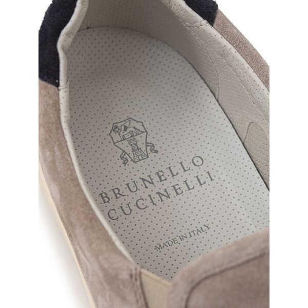 Brunello Cucinelli Gray Leather Sneaker - Image 6