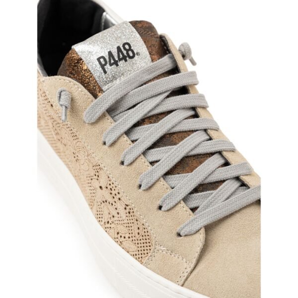 P448 Beige Leather Sneaker - Image 4