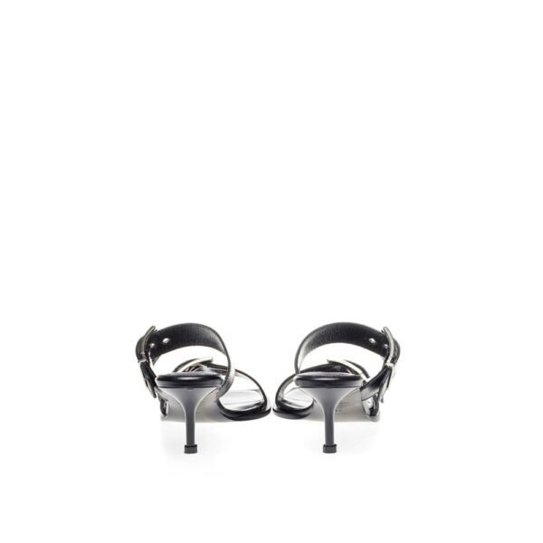 Alexander McQueen Elevate Your Steps in Timeless Black Leather Sandals - Image 4