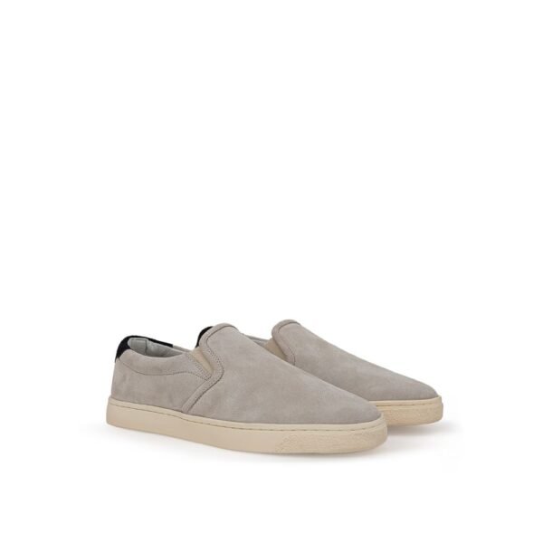Brunello Cucinelli Gray Leather Sneaker - Image 2