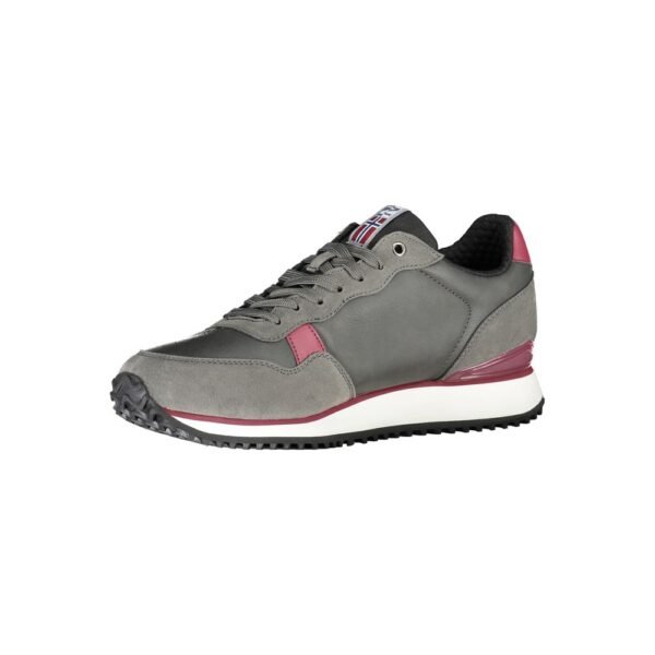 Napapijri Elegant Gray Lace-Up Sneakers with Contrast Accents - Image 2