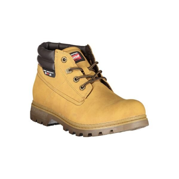 Carrera Chic Yellow Lace-Up Boots with Contrast Details - Image 2