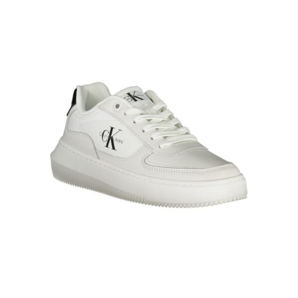 Calvin Klein Sleek White Lace-Up Sneakers with Contrast Details - Image 2