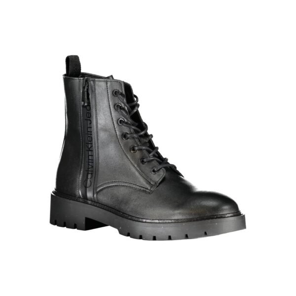 Calvin Klein Sleek Black Ankle Boots with Laces and Zip Detail - Image 2