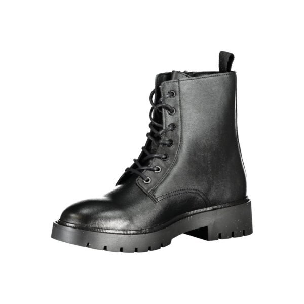 Calvin Klein Sleek Black Ankle Boots with Laces and Zip Detail - Image 3