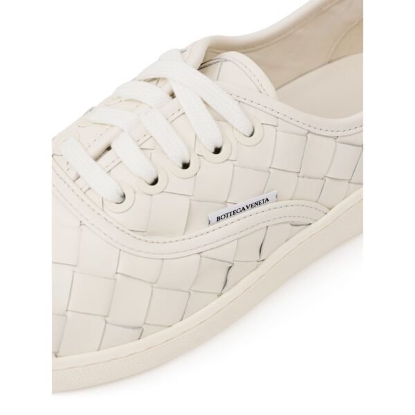 Bottega Veneta White Leather Sneaker - Image 3