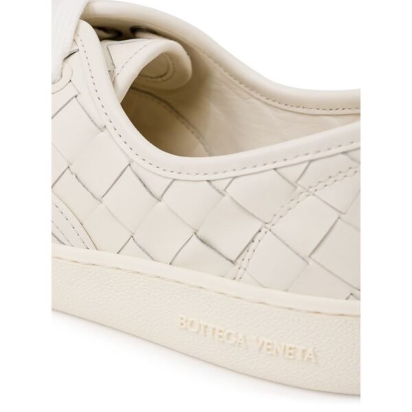 Bottega Veneta White Leather Sneaker - Image 4